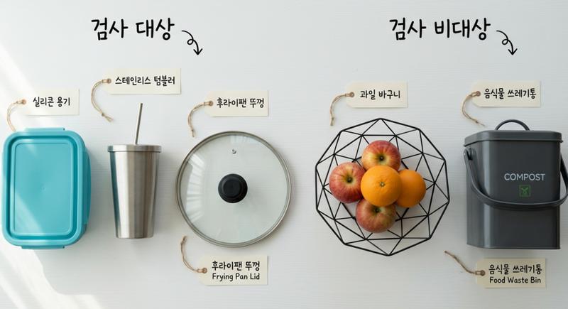 주방용품 식품용기 요건검사 대상 분류표